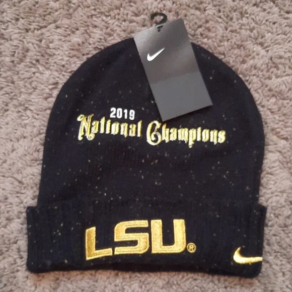 Nike Team LSU Tigers 2019 National Champs Beanie - Picture 1 of 4